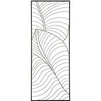 Orsina Large Black Leaf Design Metal Wall Art, Modern Artwork For Contemporary Homes, Metal Wall Flower Artwork