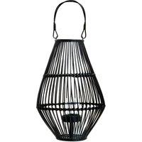 Orsina Elegant Design Lantern With Hoop Handle, Functional Tealight Lantern, Sleek Large Candle Lantern in Black