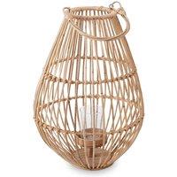 Orsina Elegant Design Lantern With Hoop Handle, Functional Tealight Lantern, Sleek Large Candle Lantern in Natural