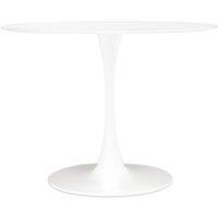 Orsina Sturdy Small Black Dining Table, Modern Table For Guests, Minimalist Design Dining Table For Breakfast in White