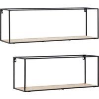 Orsina Functional Design Cuboid Shelves, Stylish Wall Mounted Shelves For Bedroom, Sleek Metal Bedroom Shelves in Black