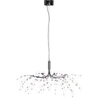 Orsina Black & Clear 8 Light Ceiling Light, Adjustable Chrome Stems, Striking Centrepiece For Modern Interiors in Purple