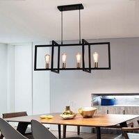 4-Light Rectangular Industrial Hanging Pendant Light