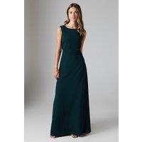 Coast Girl's Teen Cowl Back Satin Bridesmaid Maxi Dress in Emerald | Size: 9-10 Years