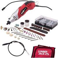 Lumberjack Oscillating Hobby Rotary Multi Tool with 120pc Accessory Set Red