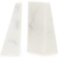 Orsina Marris Set Of 2 Marble Bookends in White