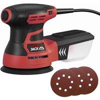 Lumberjack Random Orbital Sander 350W 125mm Includes Dust Box & Sanding Pads Red