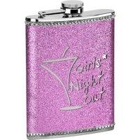 Orsina Pink Girls' Night Out Hip Flask, Fun 5oz Stainless Steel Flask With Bold Text Print, Secure Screw Cap