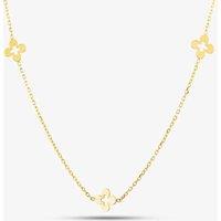 T.H.Baker Women's 9ct Yellow Gold Flower Necklace CN115-18 | Size: 17 inches