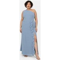 Anaya with Love Women's One Shoulder Maxi Dress in Light Blue | Size: 8