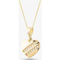 9ct Yellow Gold Cubic Zirconia Heart Necklace P1610Y