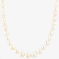 T.H.Baker Women's 9ct Gold 16 Inch Graduated Freshwater Pearl Necklace POZ827SD in White | Size: 16 inches