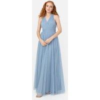 Anaya with Love Women's Open Back Maxi Dress in Light Blue | Size: 14