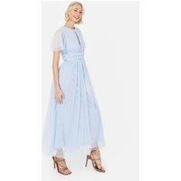 Anaya with Love Women's Recycled Keyhole Detail Midaxi Dress in Pale Blue | Size: 26