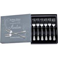 Arthur Price 'Avalon' Stainless Steel Gift Boxed Cutlery Set Of 6 Pastry Forks in Silver