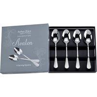 Arthur Price 'Avalon' Stainless Steel Gift Boxed Cutlery Set Of 4 Serving Spoons in Silver