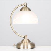 ValueLights Stamford Antique Brass Table Lamp in Metallic Gold