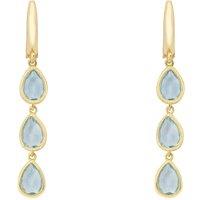 Latelita Women's Sardinia Triple Teardrop Earrings Gold Blue Topaz