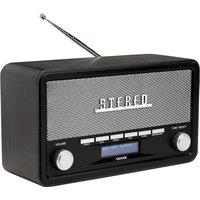 Denver Vintage Style Stereo DAB+ & FM Radio - Wood Cabinet, Bluetooth, Clock Radio Alarm in Dark Grey