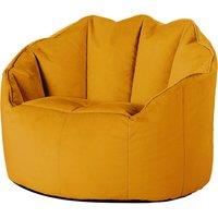 icon Sirena Scallop Chair Bean Bag Charcoal Grey Velvet Bean Bags in Yellow