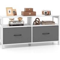 Costway 2-Drawer Fabric Dresser Bedroom Wide Chest of Drawers TV Cabinet Stand in White