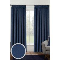 Enhanced Living Velvet, Supersoft, 100% Blackout, Thermal Pair of Curtains with Tape Top in Blue | Size: 168 cm width x 137 cm drop
