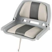 Costway Folding Low Back Boat Seat Waterproof Upholstered Fold-down Boat Chair in Grey