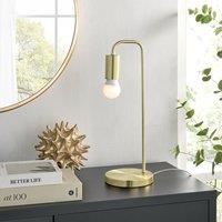 FurnitureboxUK Lola Exposed Bulb Modern Industrial Table Desk Lamp in Metallic Gold