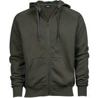 TEE JAYS Men's Full Zip Hooded Sweatshirt in Green | Size: Medium