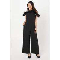 Feather Off Shoulder Jumpsuit