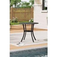 Round Garden Metal Slatted Coffee Table