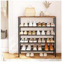 H&O Direct 5-Tier Mesh Shelves Shoe Rack in Black