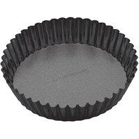 MasterClass Round Extra Deep Fluted Loose Base Non-Stick Flan Tin, 25cm in Black