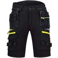 Portwest Men's Detachable Holster Pocket Shorts in Black | Size: 38R