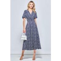 Jolie Moi Women's Angel Sleeve Jersey Maxi Dress in Navy | Size: 8