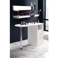 Professional Manicure Fashion Dresser Table Nail Desk with Nail Wrist Cushion & 3 Drawers For Spa Beauty Salon & Home