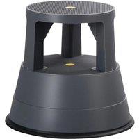 Costway Step Stool Roller Stool with Casters & Non-slip Rubber Band 150kg Large Capacity in Black