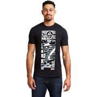 Captain America Men's Marvel Vertical Cotton T-Shirt Black | Size: 2XL