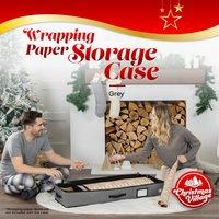 Christmas Village Premium Wrapping Paper Storage Bag - Grey