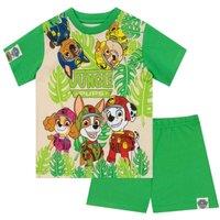 Paw Patrol Boy's Jungle Pups Short Pyjamas in Green | Size: 4-5 Years