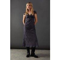 Lace Cap Sleeve Bow Front Midi Tea Dress