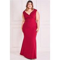 Goddiva Women's Front Wrap Off-The Shoulder Maxi Dress in Wine | Size: 24