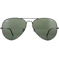 Ray-Ban Aviator Black Green Large Aviator 3026 Sunglasses