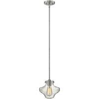 Netlighting Congress 1 Light Ceiling Pendant Chrome Clear Glass E27 in Grey