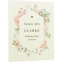 Personalised Memento Company Personalised Floral Watercolour Wedding Planner in Off-White