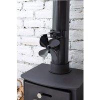 Valiant Remora Flue Pipe Stove Fan | Magnetic | 4 Blade Fan | Heat Powered in Black