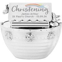 Personalised Memento Company Personalised Noahs Ark Money Box in Metallic Silver