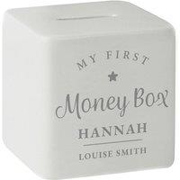 Personalised Memento Company Personalised My First Ceramic Square Money Box in White