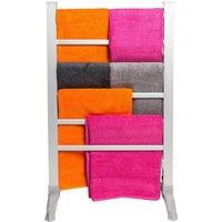 Homefront Free Standing Electric Heated Clothes Airer Towel Rail in Silver