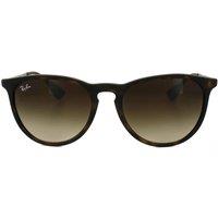 Ray-Ban Women's Round Rubberised Havana Brown Gradient Erika 4171 Sunglasses